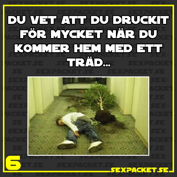 9. Du vet att du druckit för mycket när du kommer hem med ett träd