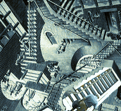 10. M. C. Escher illusion