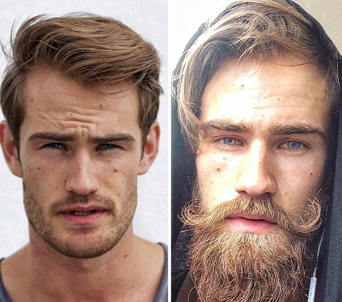 7. Han ser bra ut både utan och med skägg