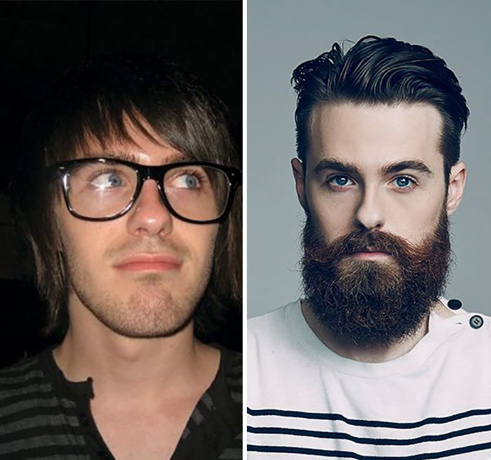 2. Det här ser ju ut som två olika personer - inget snack om att skägget gjort honom snyggare