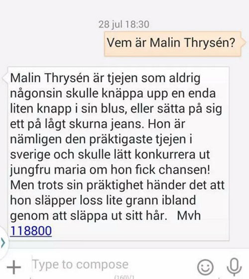 2. Vem är Malin Thrysén?