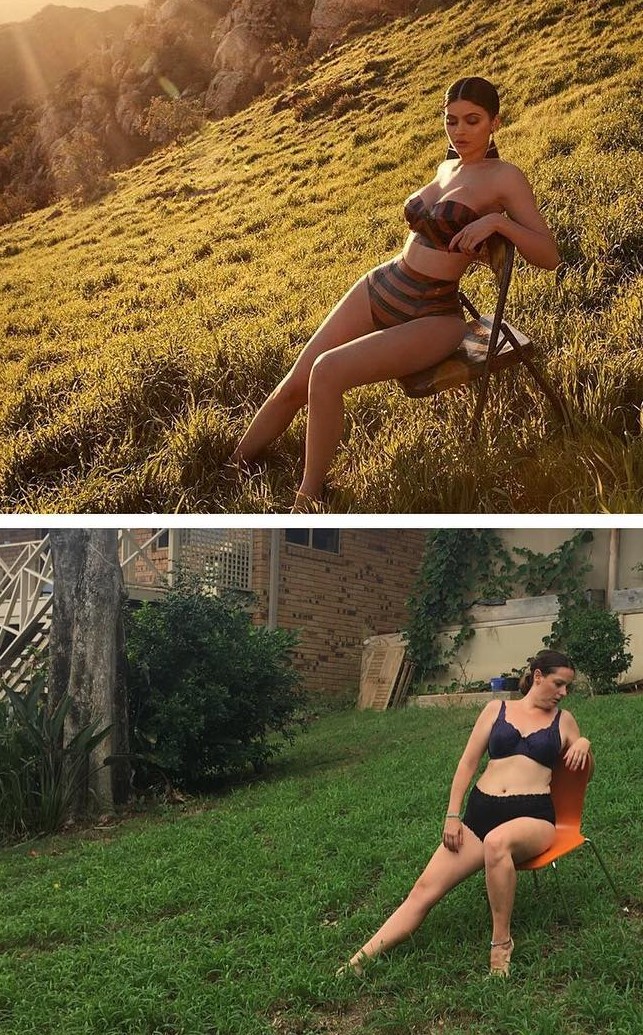 9. När man inte har en professionell fotograf på plats som får dig att posera på ett öde gräsfält och därför provar det själv hemma i trädgården