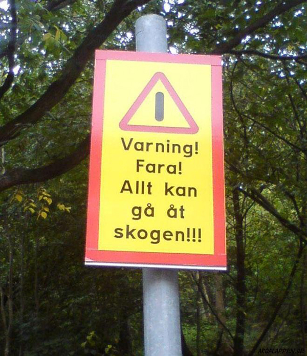 7. Allt kan gå åt skogen