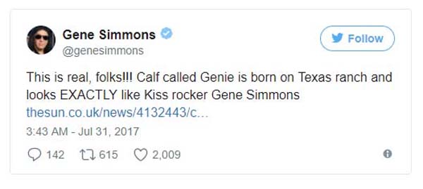 Gene Simmons Twitter-kommenter
