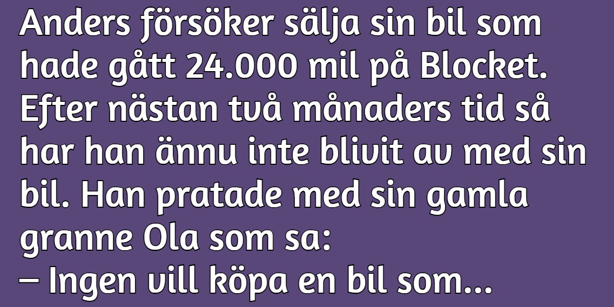 En svårsåld bil på Blocket